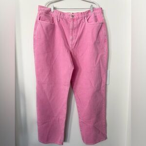 Madewell Barbie Pink Baggy Straight Jeans Garment-Dyed Edition 33